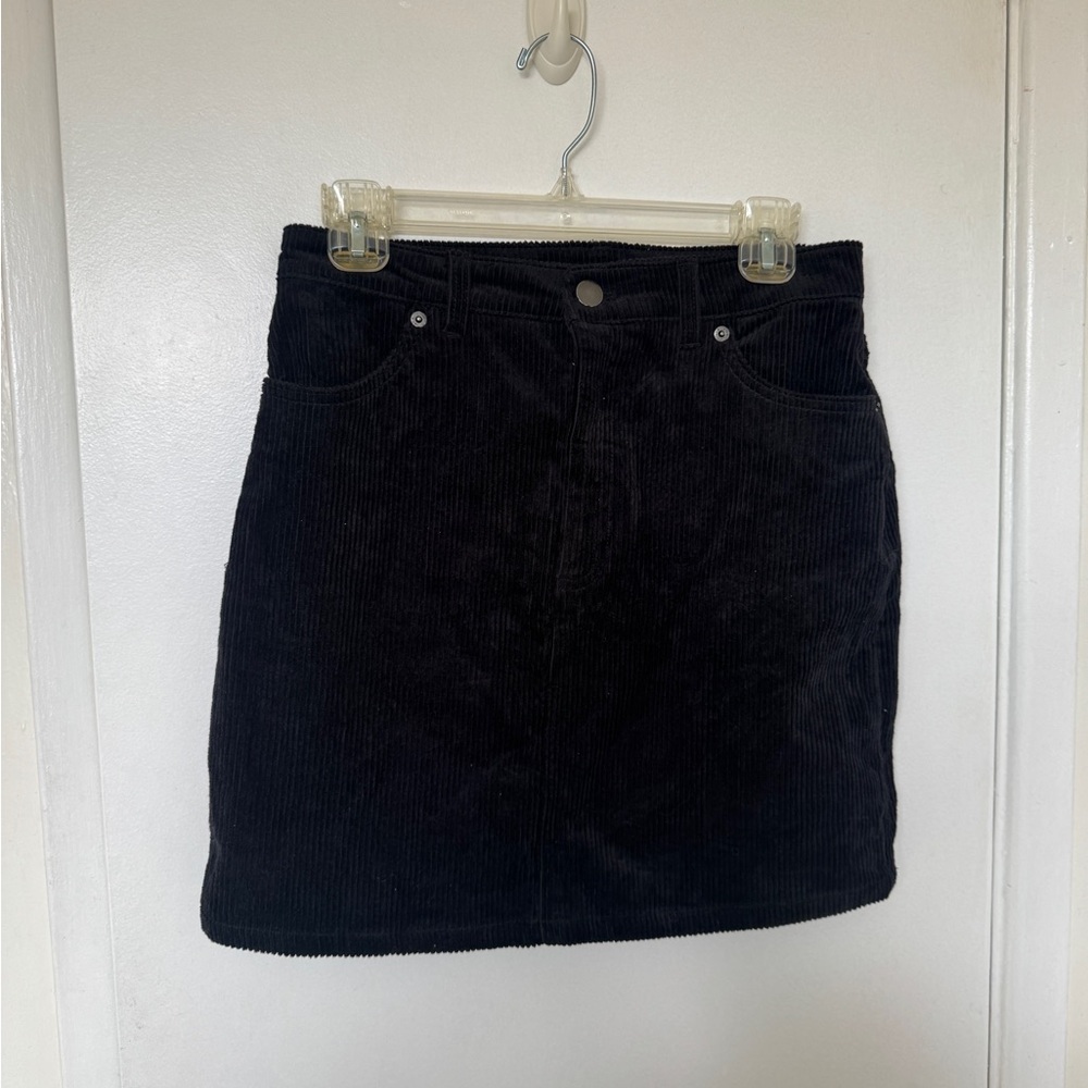 Monki Black Corduroy Skirt. UK 10.